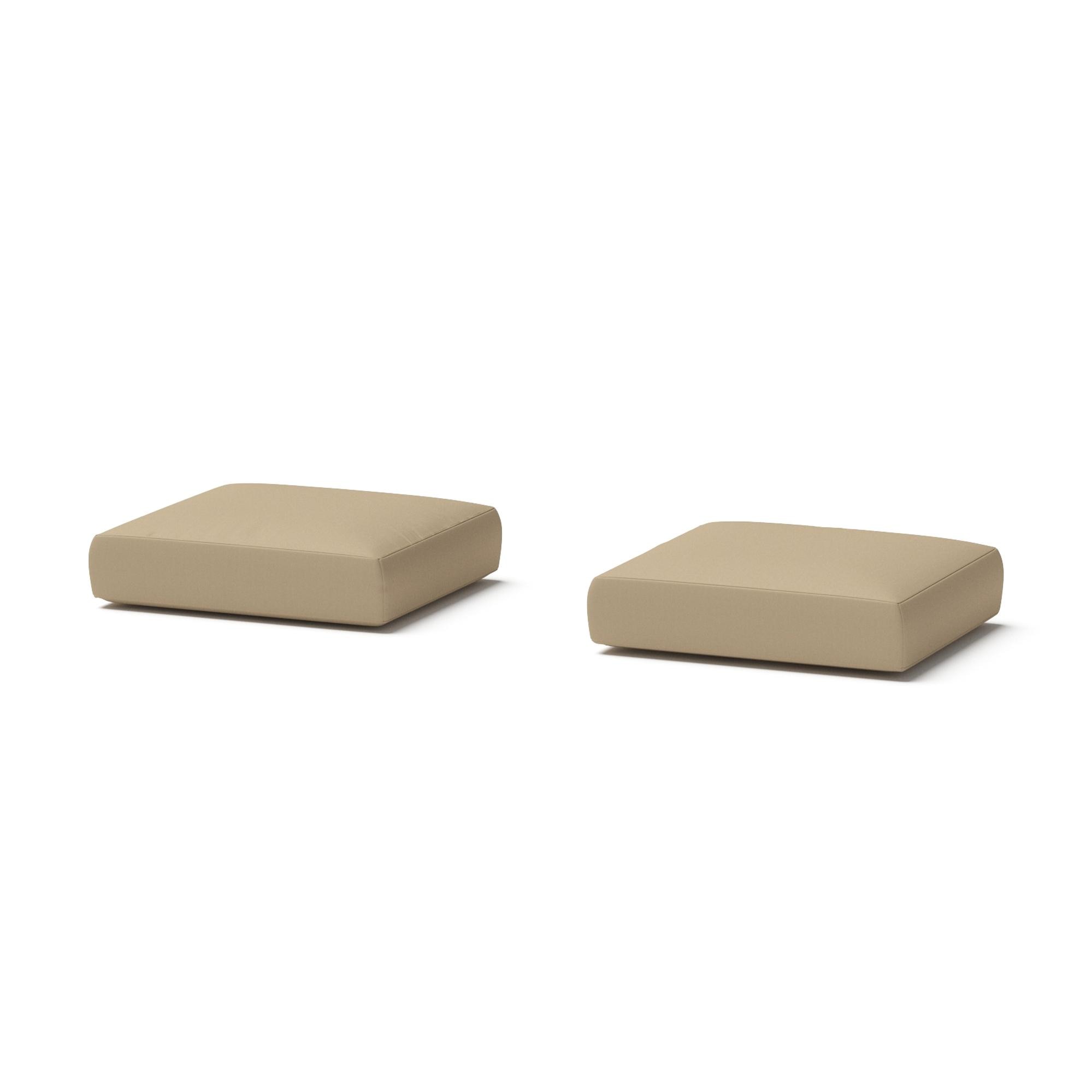 Modular Outdoor Set of 2 Sunbrella® Club Ottoman Cushion Covers - Maxim Beige