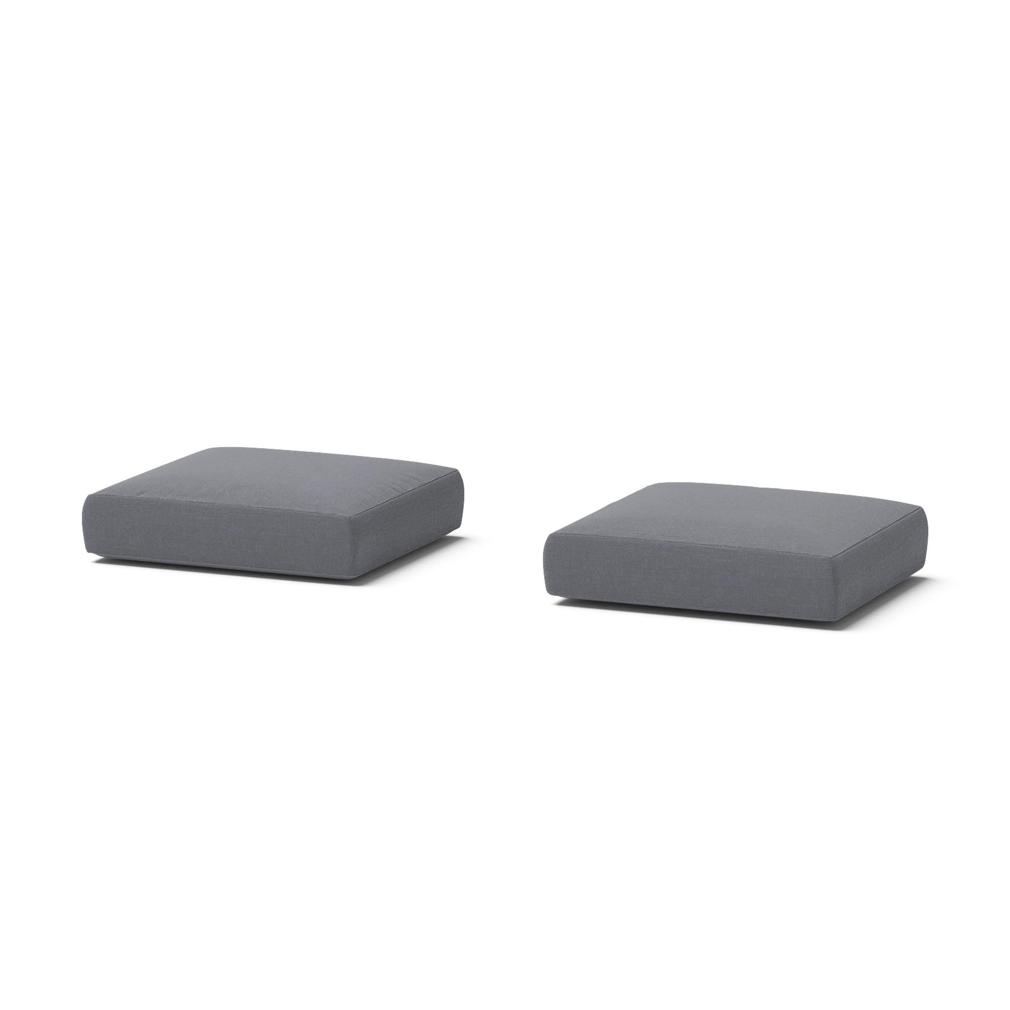 Modular Outdoor Set of 2 Sunbrella® Club Ottoman Cushion Covers - Gray