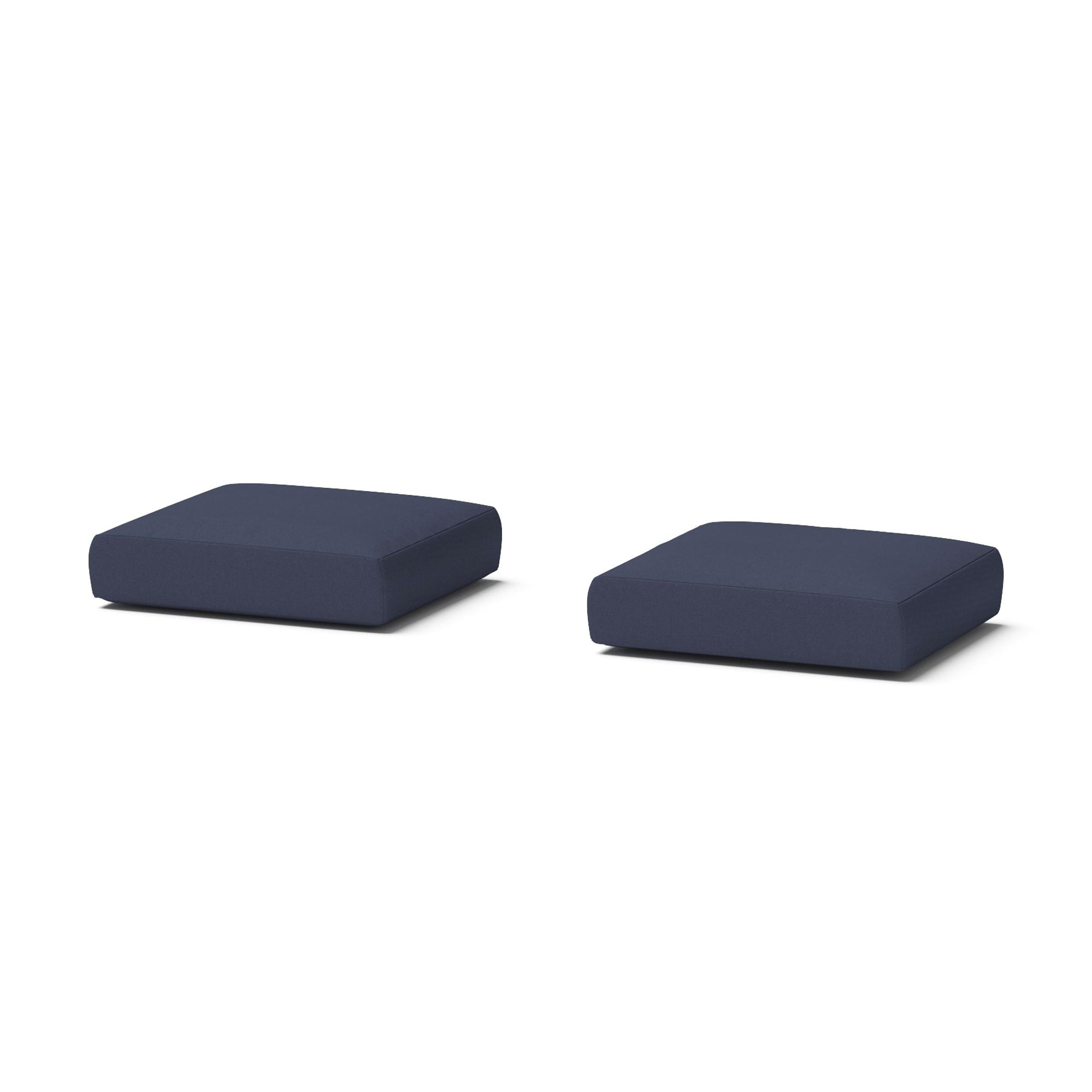 Modular Outdoor Set of 2 Sunbrella® Club Ottoman Cushion Covers - Blue