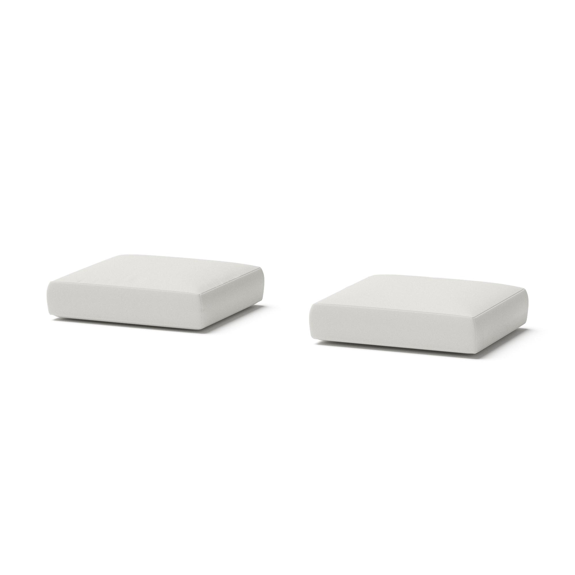 Modular Outdoor Set of 2 Sunbrella® Club Ottoman Cushion Covers - Bliss Linen