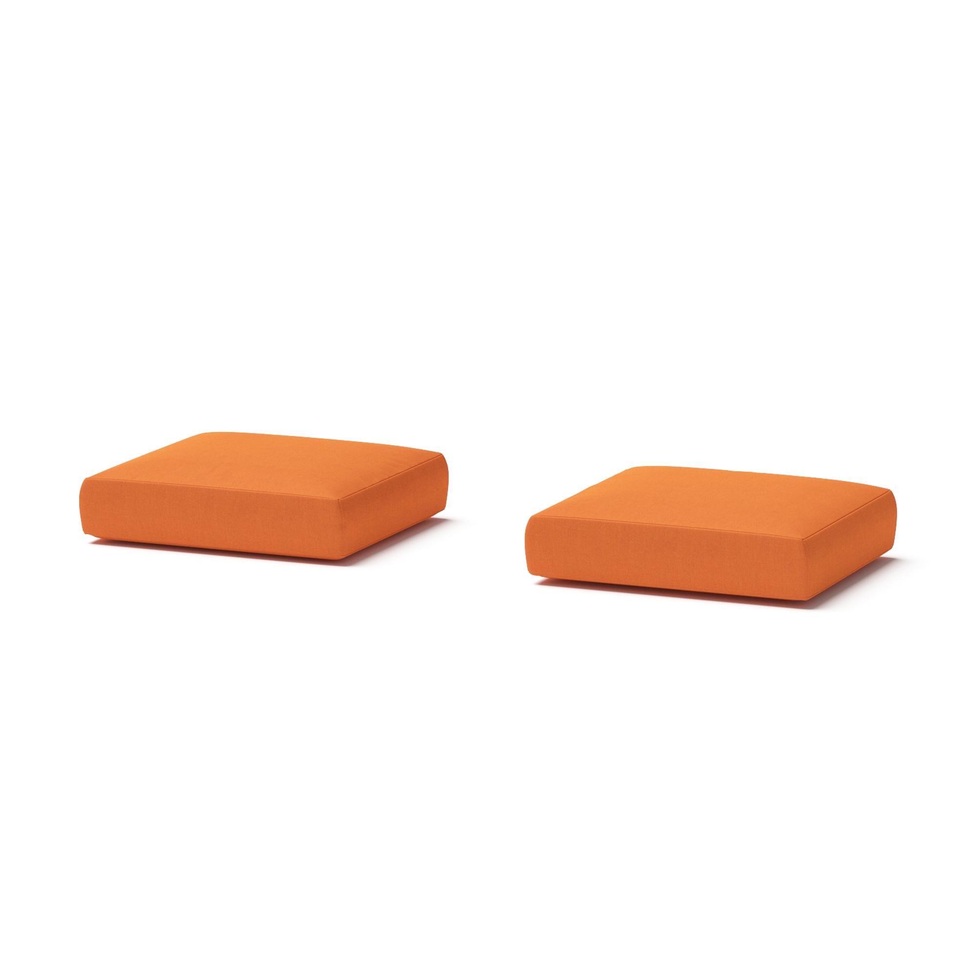 Modular Outdoor Set of 2 Sunbrella® Club Ottoman Cushion Covers - Tikka Orange