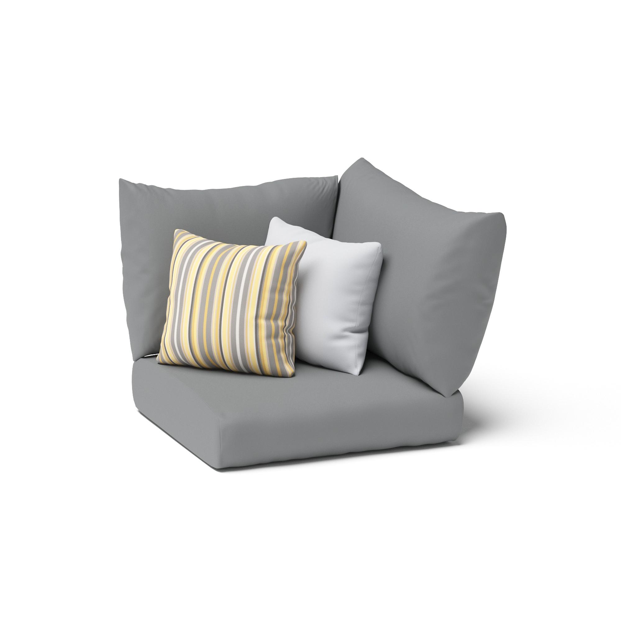 Modular Outdoor Sunbrella® Corner Chair Cushion Cover - Charcoal Gray