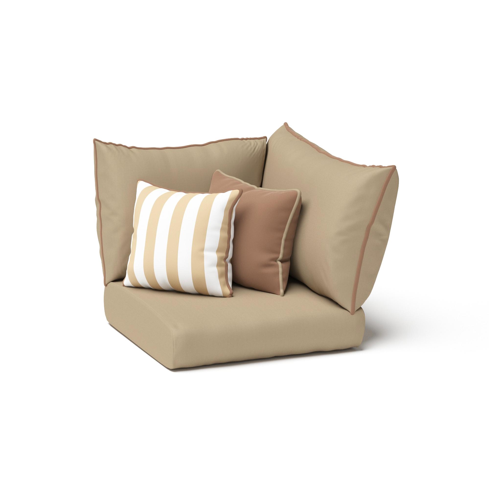 Modular Outdoor Sunbrella® Corner Chair Cushion Cover - Maxim Beige
