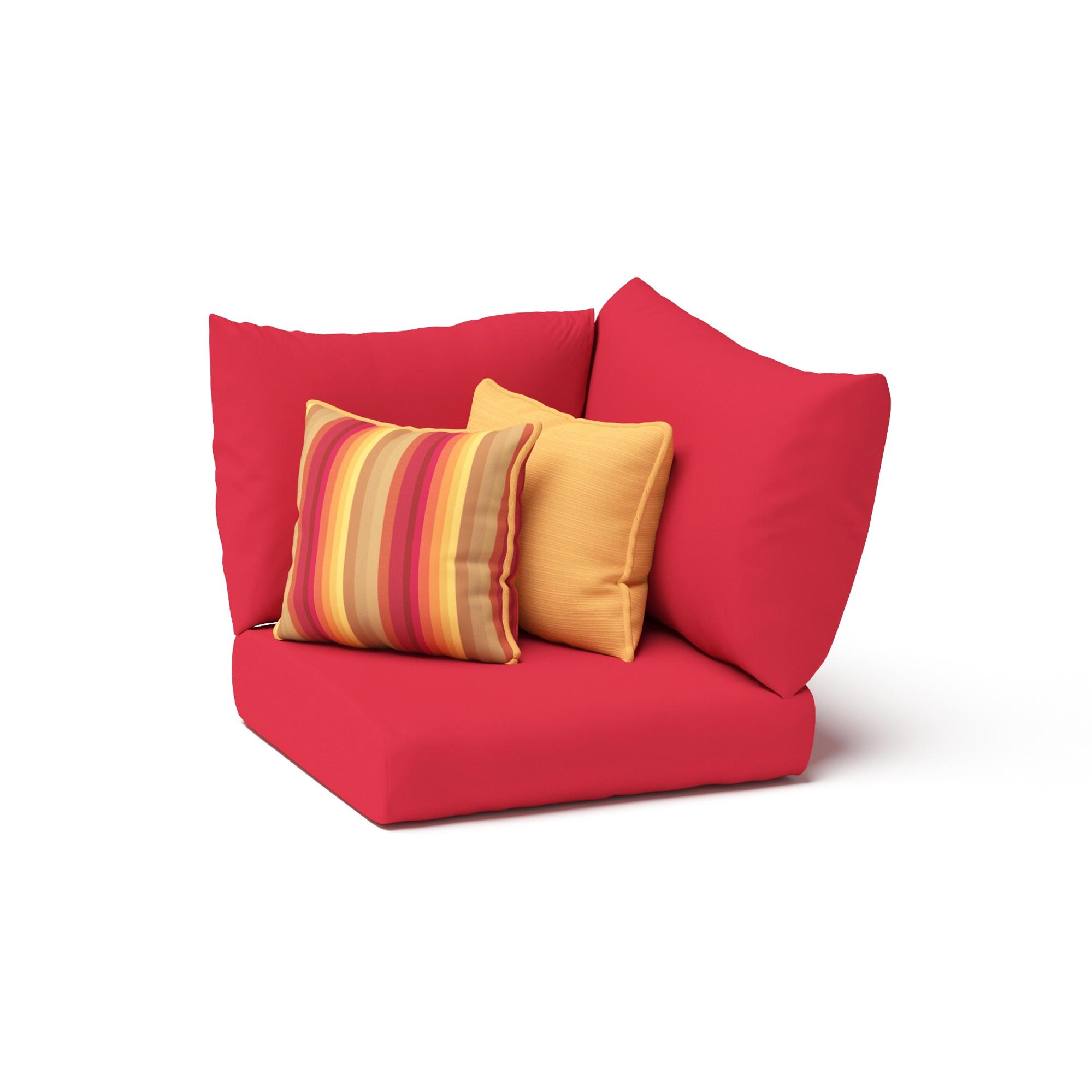 Modular Outdoor Sunbrella® Corner Chair Cushion Cover - Sunset Red