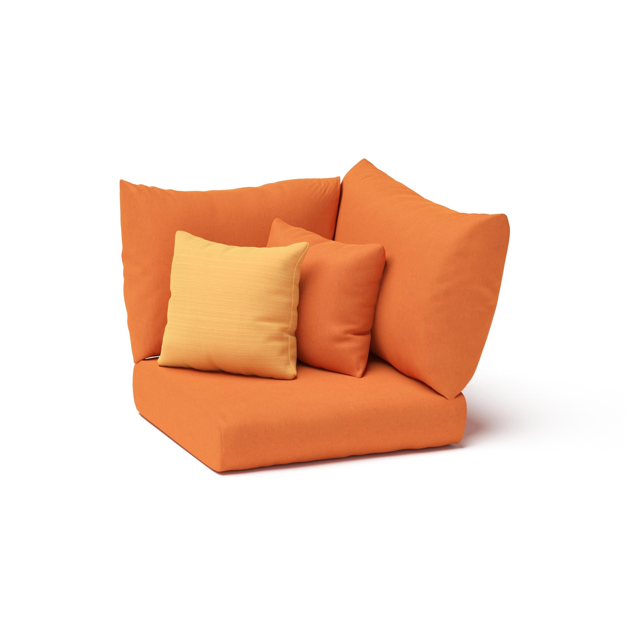 Modular Outdoor Sunbrella® Corner Chair Cushion Cover - Tikka Orange
