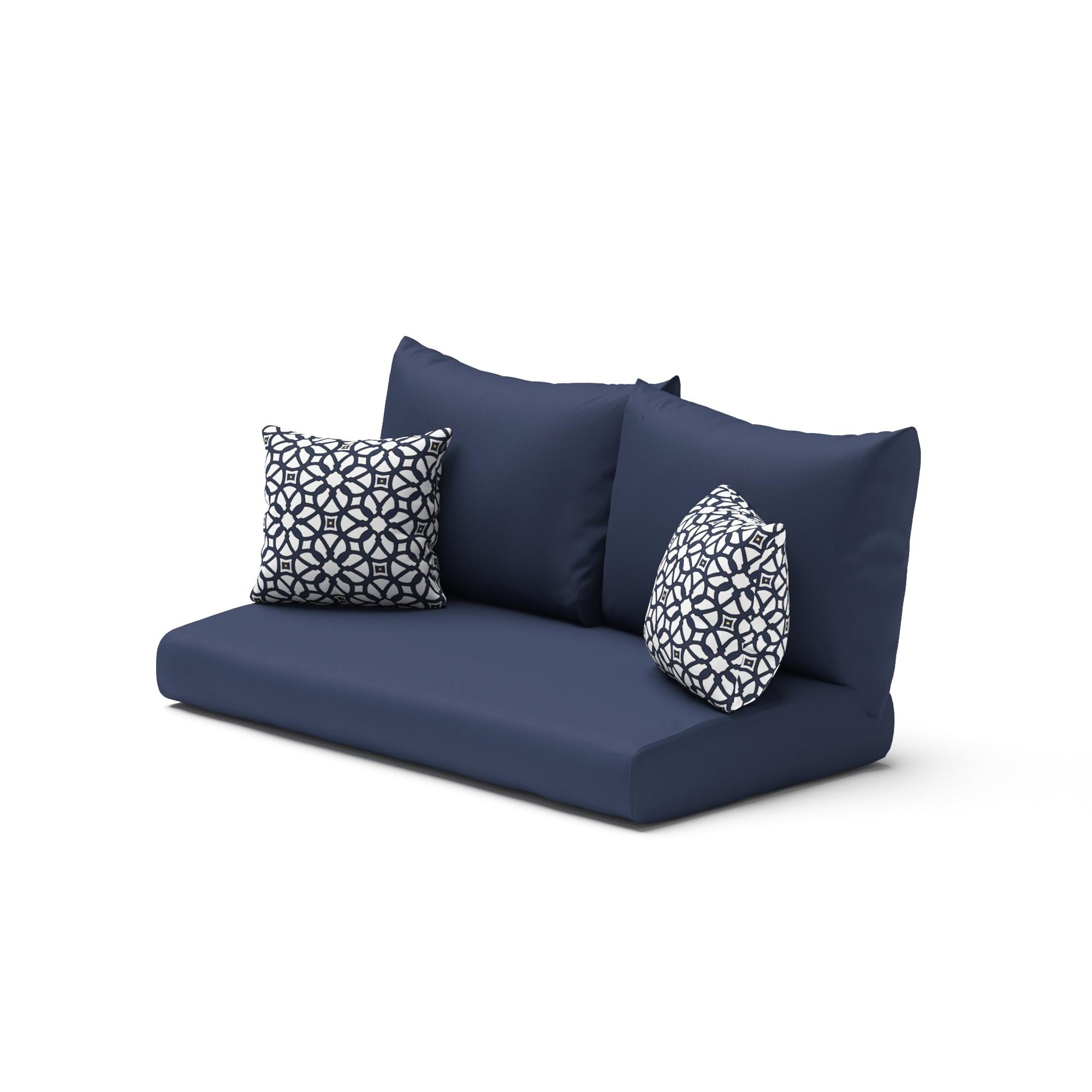 Modular Outdoor Sunbrella® Loveseat & Ottoman Cushion Covers - Navy Blue