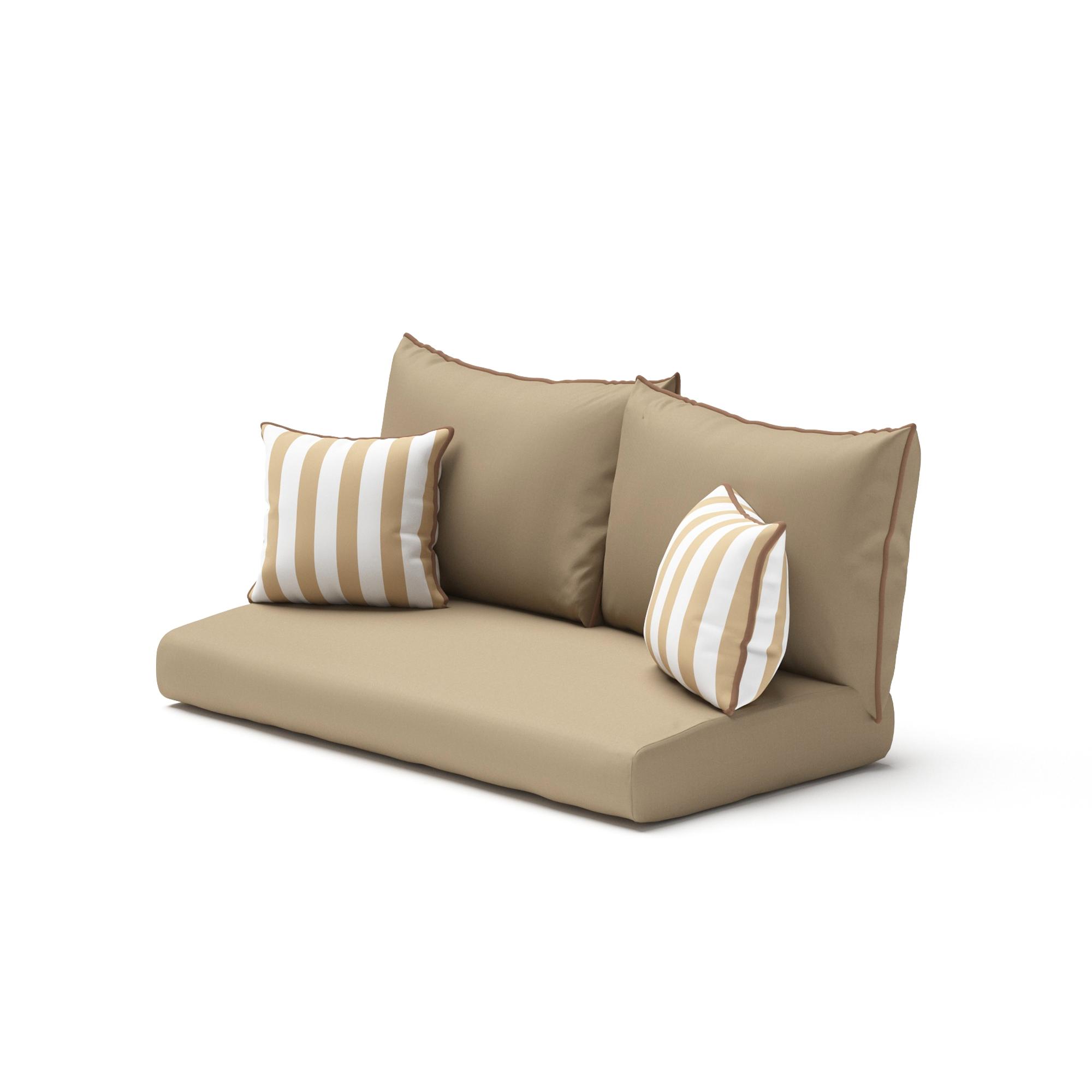 Modular Outdoor Sunbrella® Loveseat & Ottoman Cushion Covers - Maxim Beige