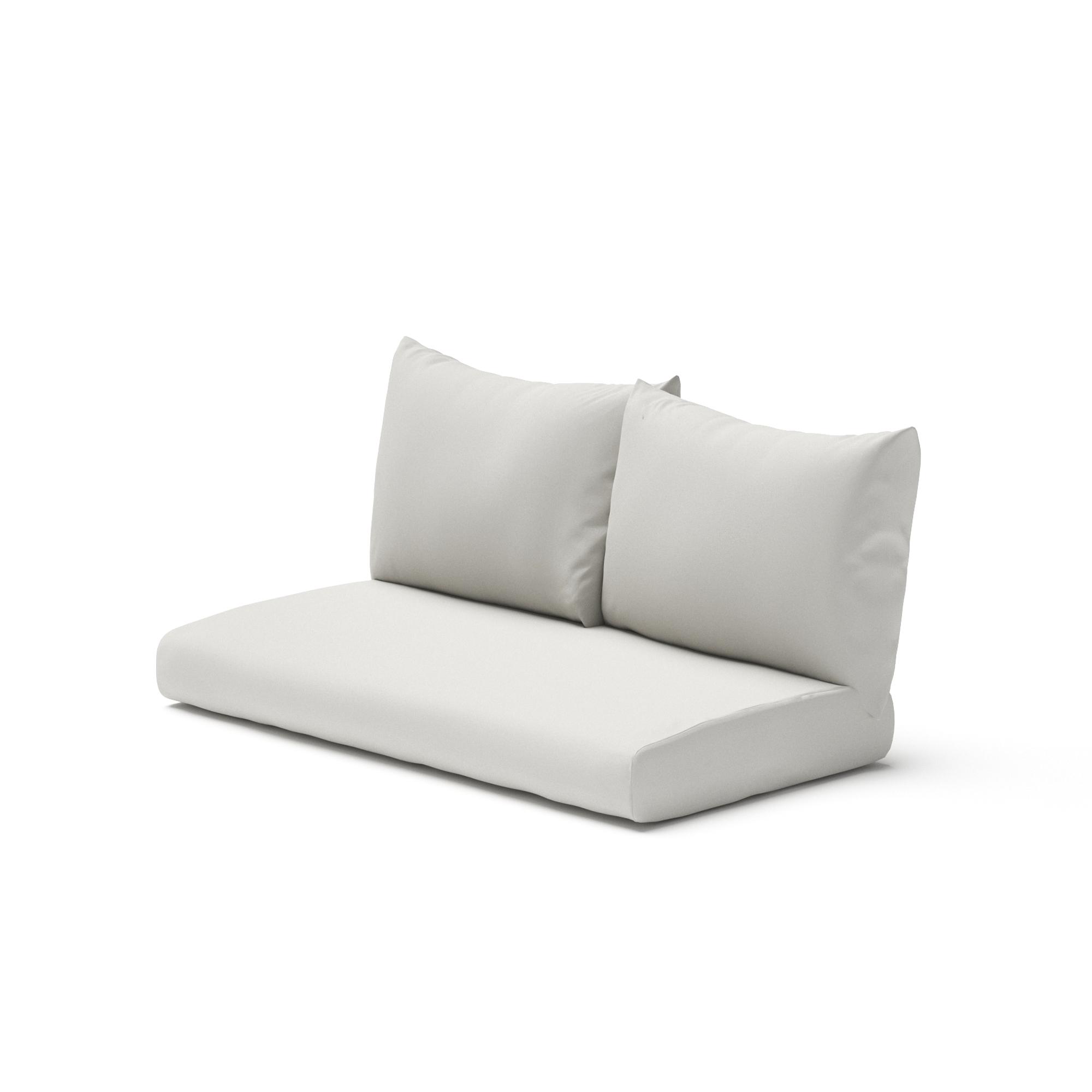 Modular Outdoor Sunbrella® Loveseat & Ottoman Cushion Covers - Bliss Linen