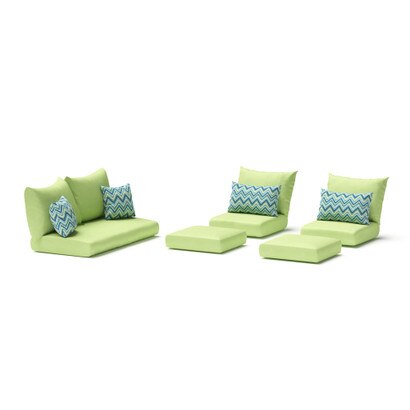 Modular Outdoor 6 Piece Love Cushion Cover Set - Gingko Green