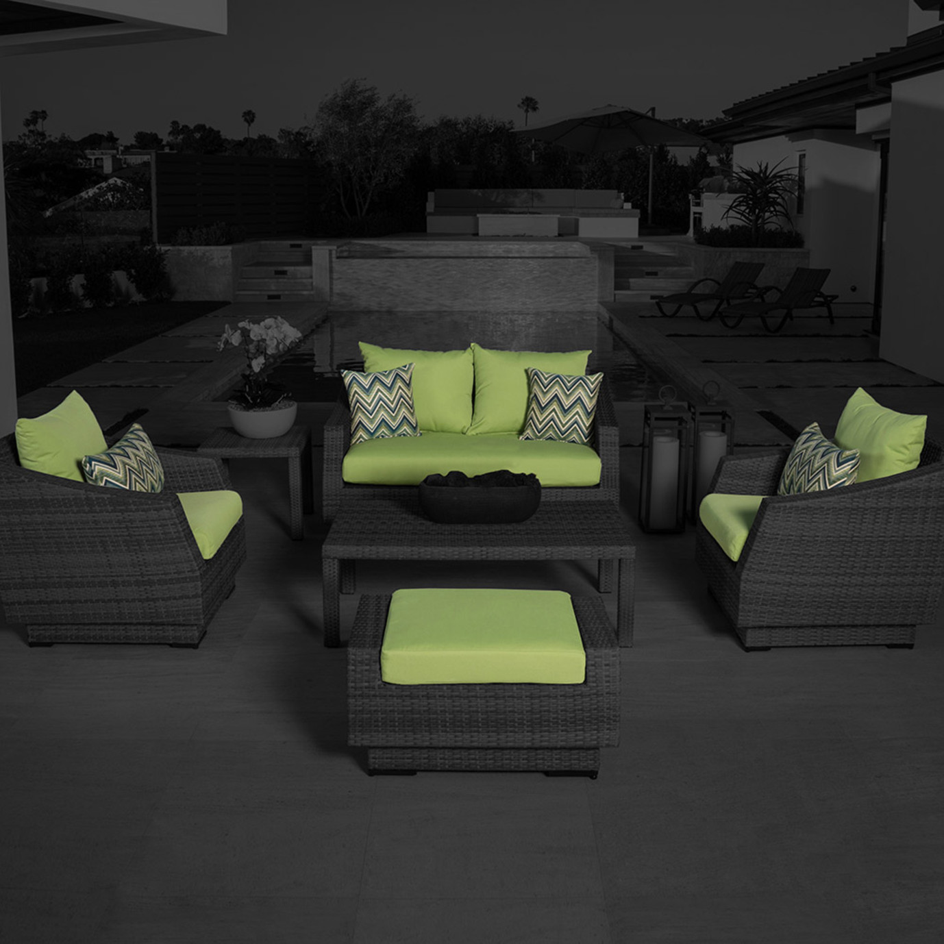 Modular Outdoor 6 Piece Love Cushion Cover Set - Gingko Green
