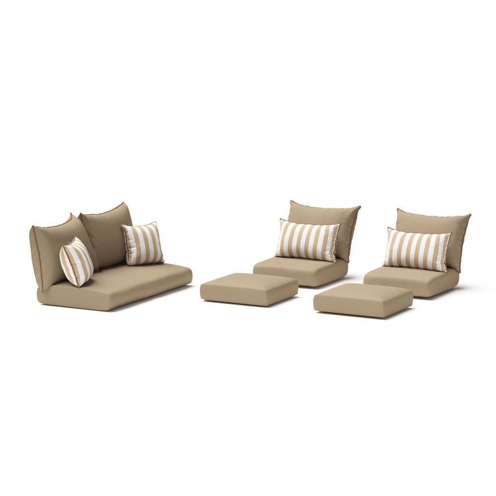 Modular Outdoor 6 Piece Sunbrella® Love Cushion Cover Set - Maxim Beige