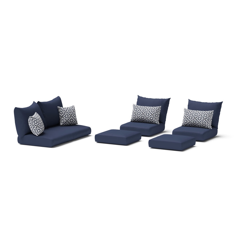 Modular Outdoor 6 Piece Sunbrella® Love Cushion Cover Set - Navy Blue