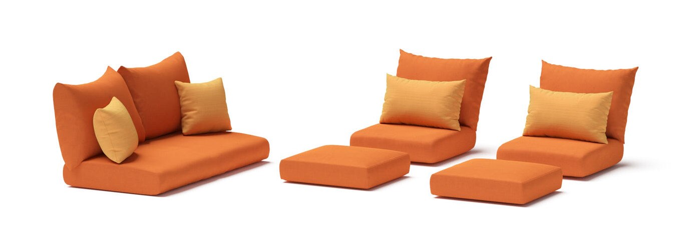 Modular Outdoor 6 Piece Love Cushion Cover Set - Tikka Orange