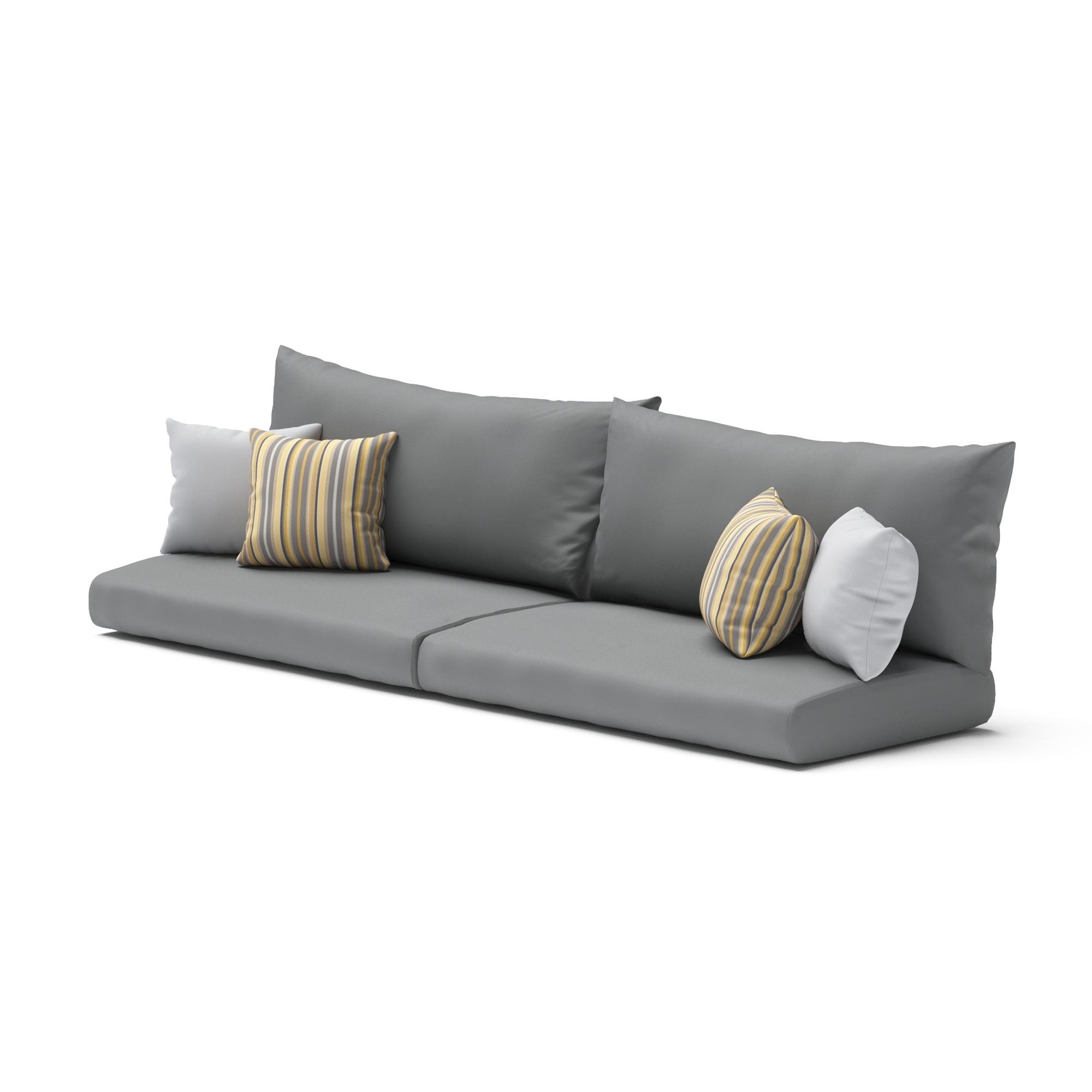 Modular Outdoor Set of 2 Sunbrella® Sofa End Cushion Covers - Charcoal Gray