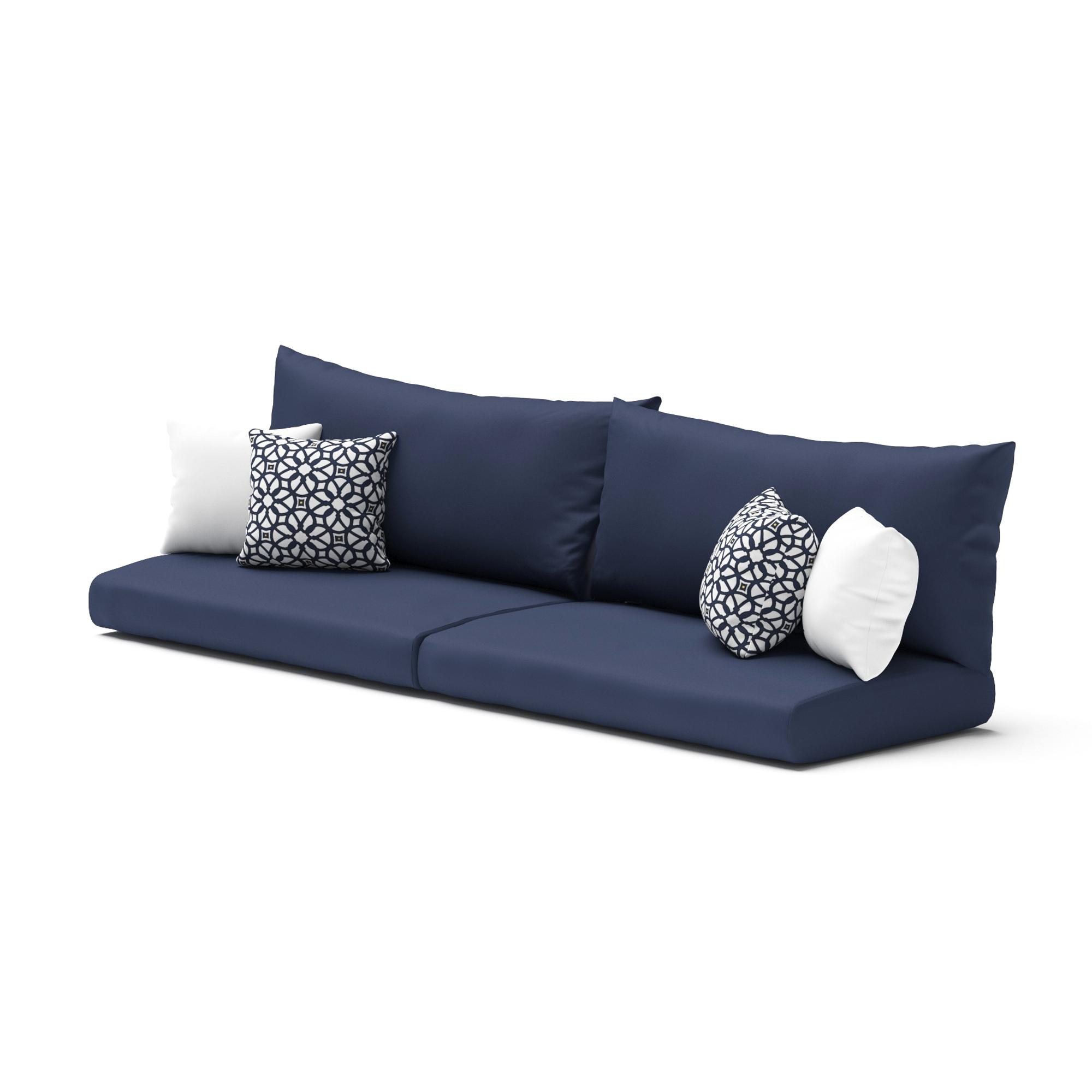 Modular Outdoor Set of 2 Sunbrella® Sofa End Cushion Covers - Navy Blue