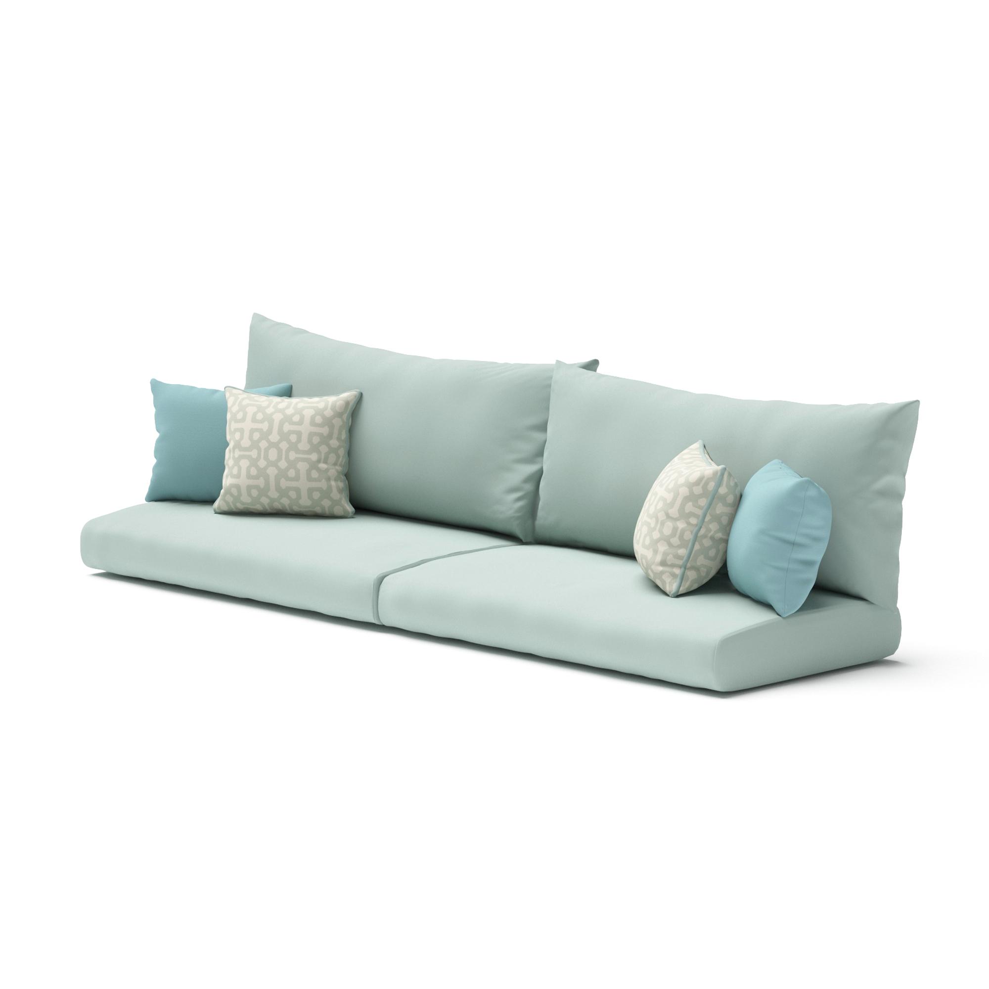 Modular Outdoor Set of 2 Sunbrella® Sofa End Cushion Covers - Spa Blue