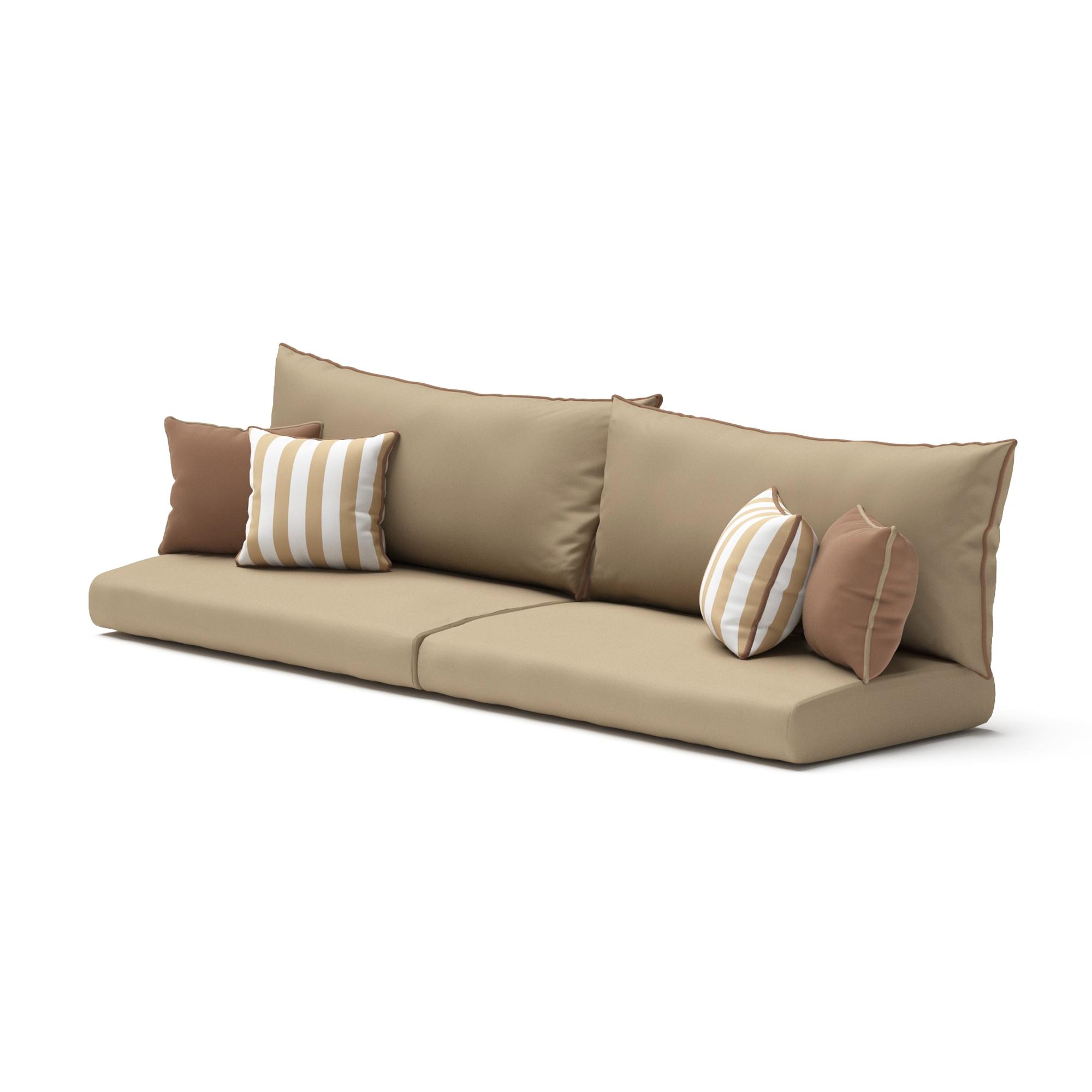 Modular Outdoor Set of 2 Sunbrella® Sofa End Cushion Covers - Maxim Beige