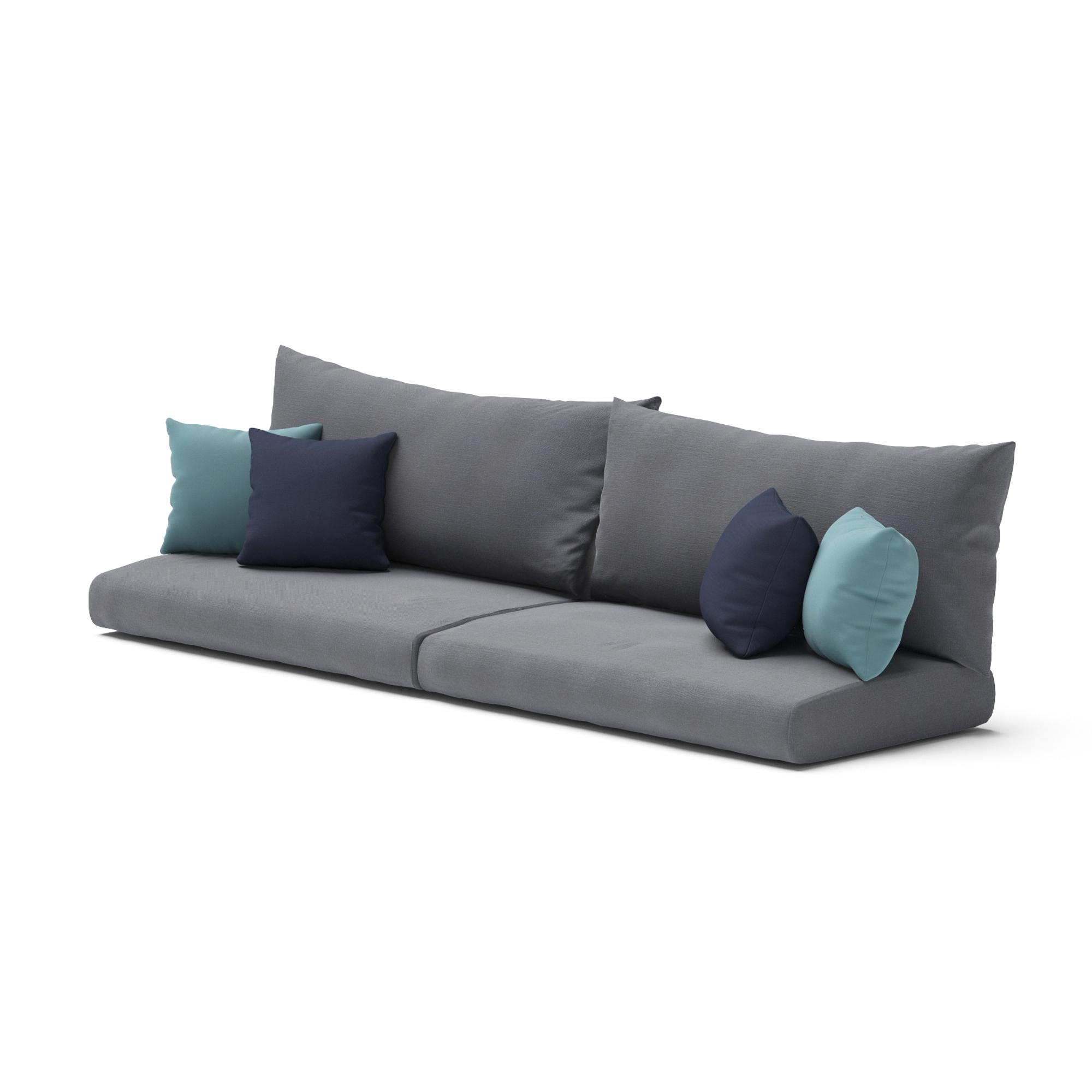 Modular Outdoor Set of 2 Sunbrella® Sofa End Cushion Covers - Gray