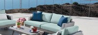 Portofino® Casual 71in Loveseat Right Base Cushion - Spa Blue