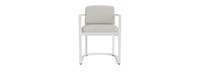 Sanibel Outdoor Dining Arm Chair In White - Plain Weave Stone