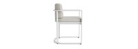 Sanibel Outdoor Dining Arm Chair In White - Plain Weave Stone