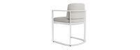 Sanibel Outdoor Dining Arm Chair In White - Plain Weave Stone