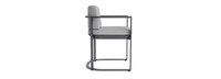 Sanibel Outdoor Dining Arm Chair In Zinc - Plain Weave Pebble Gray