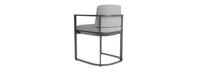 Sanibel Outdoor Dining Arm Chair In Zinc - Plain Weave Pebble Gray