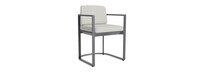 Sanibel Outdoor Dining Arm Chair In Zinc - Plain Weave Stone
