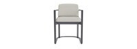 Sanibel Outdoor Dining Arm Chair In Zinc - Plain Weave Stone