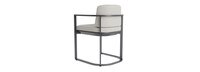 Sanibel Outdoor Dining Arm Chair In Zinc - Plain Weave Stone