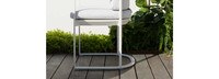 Sanibel Outdoor Dining Arm Chair In Zinc - Plain Weave Stone