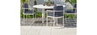 Sanibel Outdoor Dining Arm Chair In Zinc - Plain Weave Stone