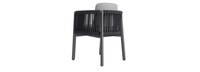Santorini Outdoor Dining Arm Chair In Zinc - Plain Weave Pebble Gray