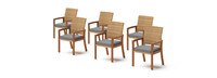 Mili™ Set of 6 Sunbrella® Outdoor Dining Chairs - Charcoal Gray