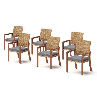 Mili™ Set of 6 Sunbrella® Outdoor Dining Chairs - Charcoal Gray