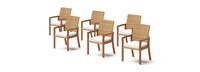 Mili™ Set of 6 Sunbrella® Outdoor Dining Chairs - Bliss Linen