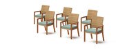 Mili™ Set of 6 Sunbrella® Outdoor Dining Chairs - Spa Blue