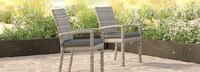 Cannes™ Set of 8 Sunbrella® Outdoor Dining Chairs - Charcoal Gray