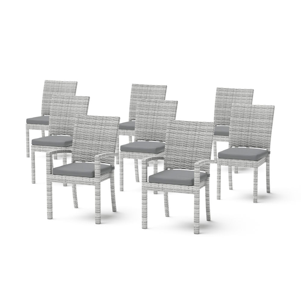 Cannes™ Set of 8 Sunbrella® Outdoor Dining Chairs - Charcoal Gray