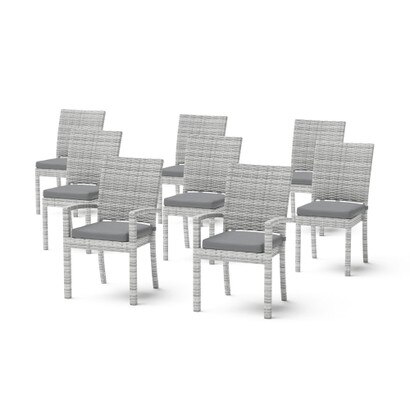 Cannes™ Set of 8 Sunbrella® Outdoor Dining Chairs - Charcoal Gray