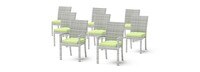 Cannes™ Set of 8 Sunbrella® Outdoor Dining Chairs - Ginkgo Green