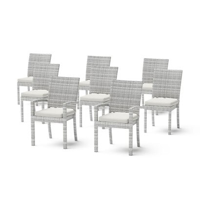 Cannes™ Set of 8 Sunbrella® Outdoor Dining Chairs - Bliss Linen