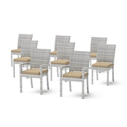Cannes™ Set of 8 Sunbrella® Outdoor Dining Chairs - Maxim Beige