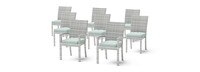 Cannes™ Set of 8 Sunbrella® Outdoor Dining Chairs - Spa Blue
