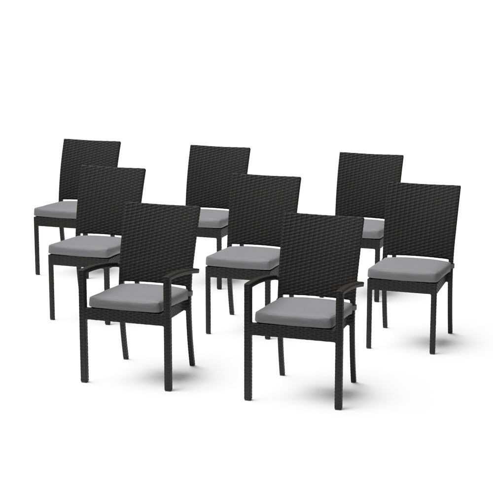 Deco™ Set of 8 Sunbrella® Outdoor Dining Chairs - Charcoal Gray