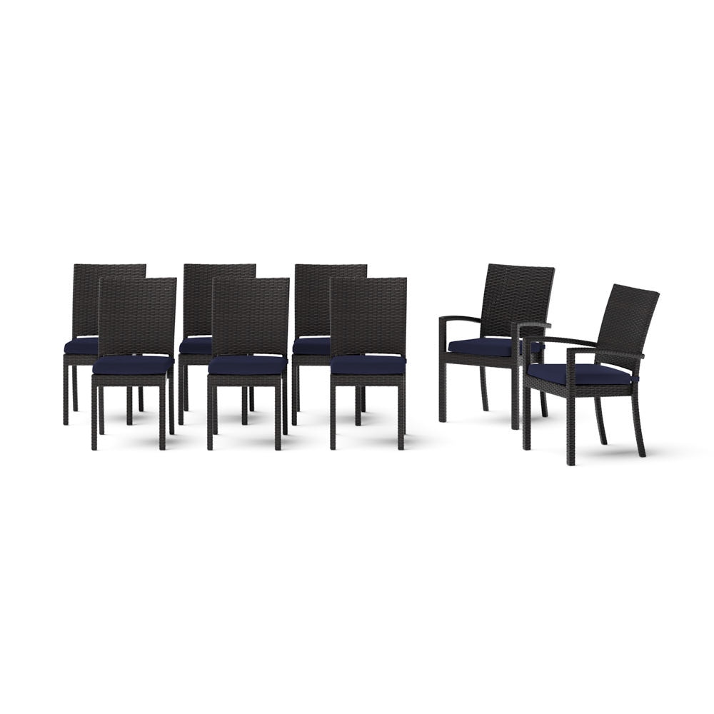 Deco™ 8 Piece Sunbrella® Outdoor Dining Chairs - Navy Blue