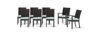 Deco™ 8 Piece Sunbrella® Outdoor Dining Chairs - Spa Blue