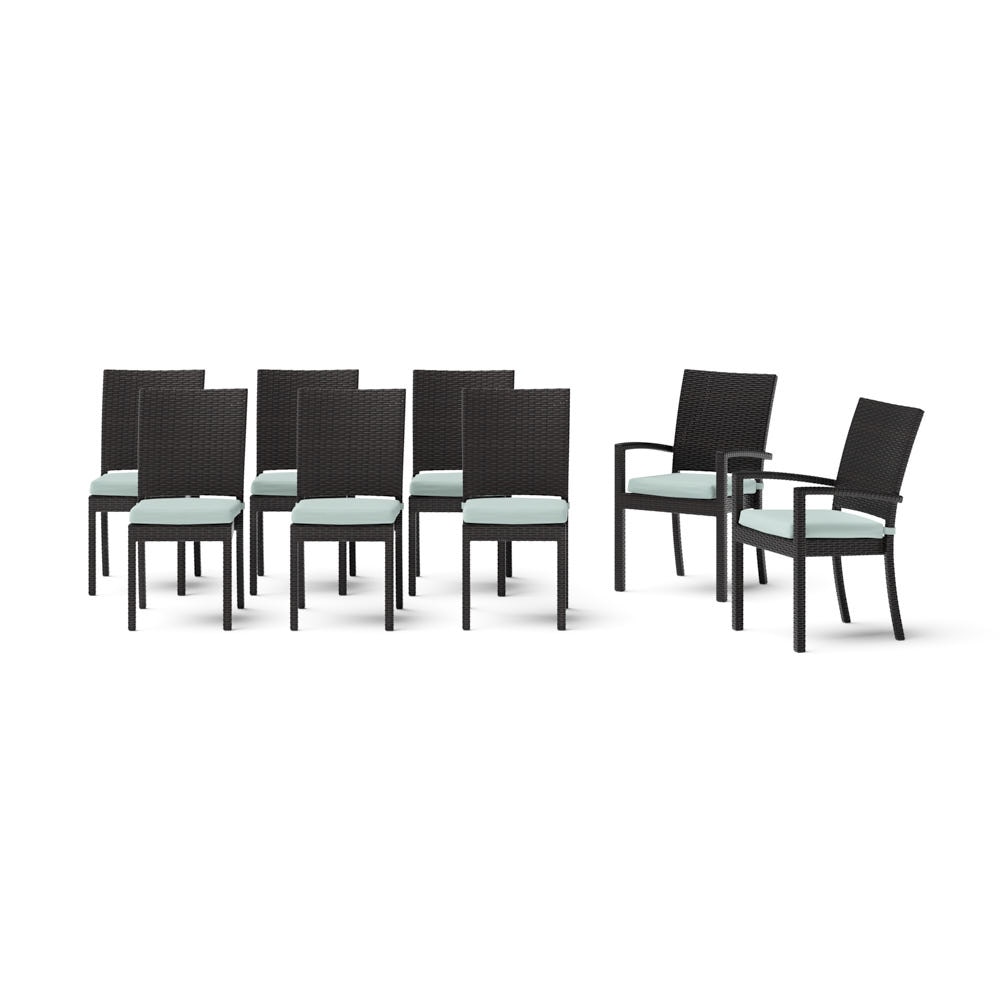 Deco™ 8 Piece Sunbrella® Outdoor Dining Chairs - Spa Blue
