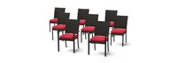 Deco™ 8 Piece Sunbrella® Outdoor Dining Chairs - Sunset Red